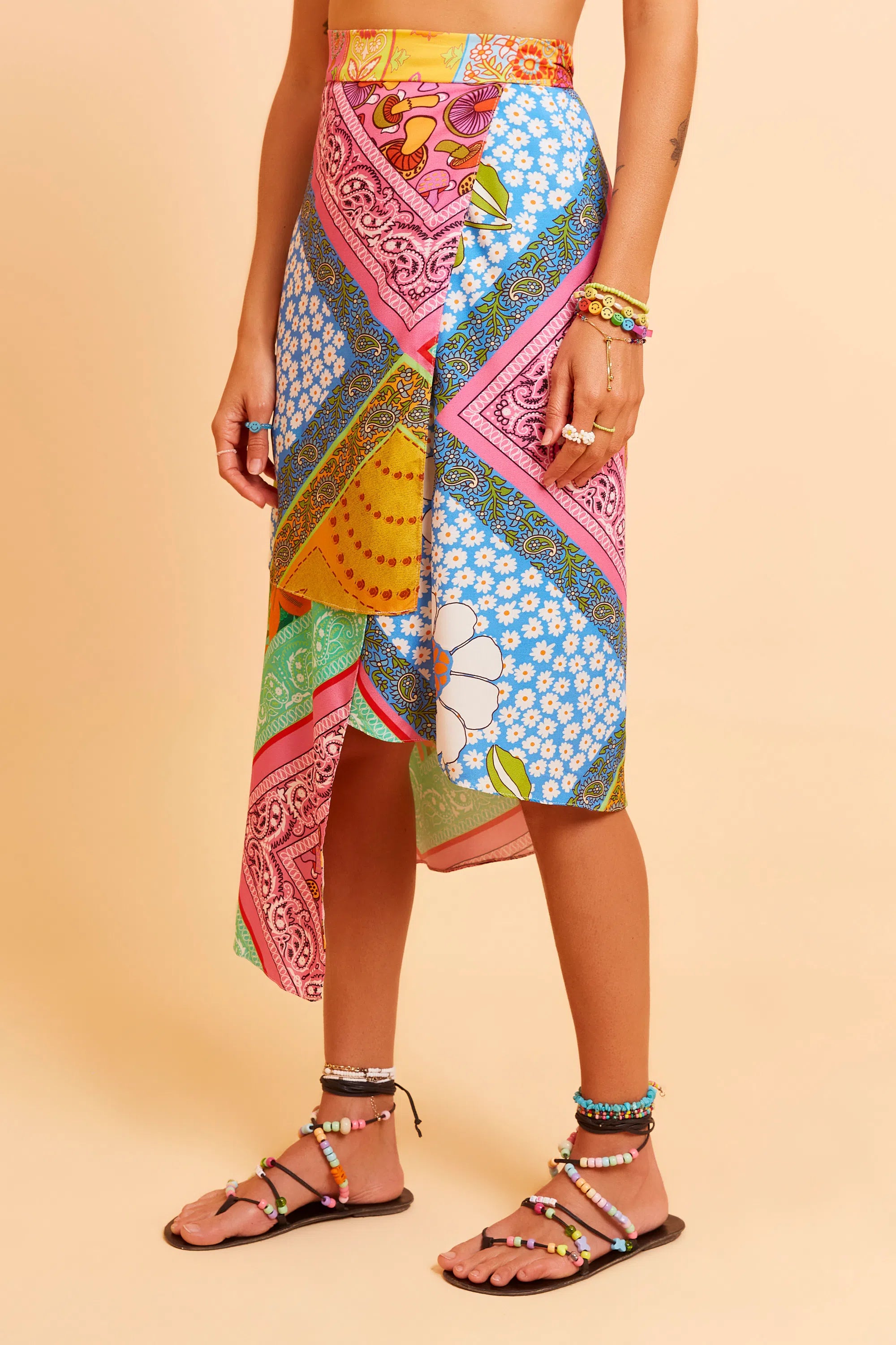 Saia Compr Midi Duo Colorir O Dia Leli Correia